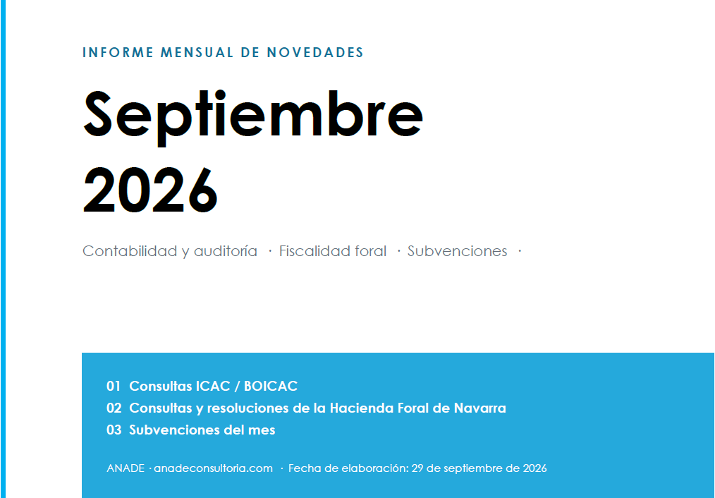 Novedades fiscales, contables y subvenciones navarra septiembre 2026